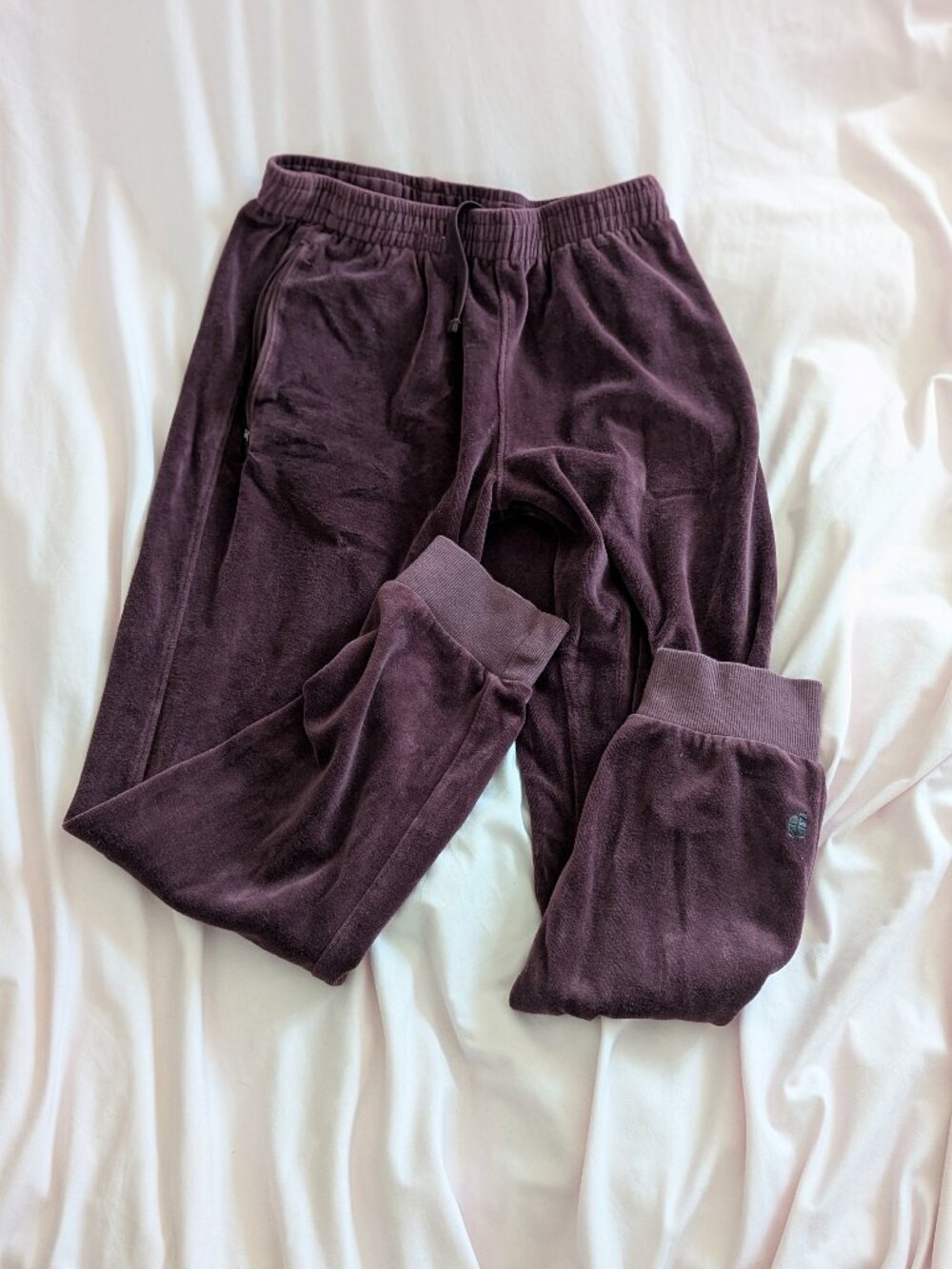Prince Burgundy Velour Jogger Sweatpants Size S